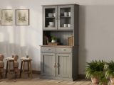 Credenza Grigio 2 Cassetti 2 Ripiani 90x45x190h cm, Apertura Battente - Milzano