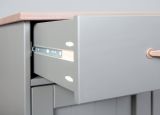 Credenza Grigio 3 Cassetti 2 Ripiani 131x45x86h cm, Apertura Battente - Silius
