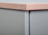 Credenza Grigio 3 Cassetti 2 Ripiani 131x45x86h cm, Apertura Battente - Silius