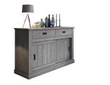 Credenza Grigio Rovere Grigio 2 Ripiani 2 Cassetti 138x50x95h cm, 2 Ante - Lupara