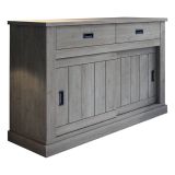 Credenza Grigio Rovere Grigio 2 Ripiani 2 Cassetti 138x50x95h cm, 2 Ante - Lupara
