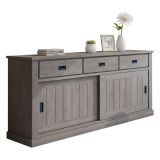 Credenza Grigio Rovere Grigio 2 Ripiani 3 Cassetti 220x50x95h cm, 2 Ante - Malonno