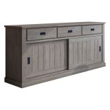 Credenza Grigio Rovere Grigio 2 Ripiani 3 Cassetti 220x50x95h cm, 2 Ante - Malonno