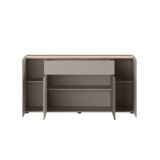 Credenza Grigio Tortora Marrone Quercia 3 Ripiani un Cassetto 170x40x85h cm, 4 Ante - Cirimido