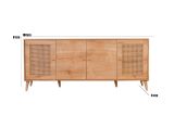 Credenza Hypsipyle, Buffet da soggiorno, Madia da salotto, Dispensa da cucina, 180x41 h81 cm, Quercia