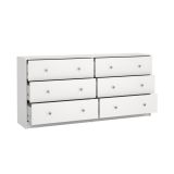 Credenza Janine, Buffet da soggiorno, Madia da salotto, Dispensa da cucina, 30x143 h68 cm, Bianco