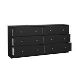 Credenza Janine, Buffet da soggiorno, Madia da salotto, Dispensa da cucina, 30x143 h68 cm, Nero