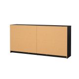 Credenza Janine, Buffet da soggiorno, Madia da salotto, Dispensa da cucina, 30x143 h68 cm, Nero