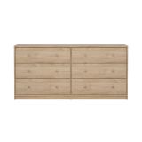 Credenza Janine, Buffet da soggiorno, Madia da salotto, Dispensa da cucina, 30x143 h68 cm, Rovere