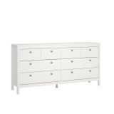 Credenza Josette, Buffet da soggiorno, Madia da salotto, Dispensa da cucina, 38x160 h80 cm, Bianco