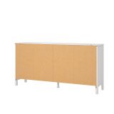 Credenza Josette, Buffet da soggiorno, Madia da salotto, Dispensa da cucina, 38x160 h80 cm, Bianco
