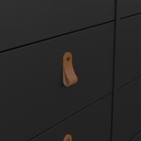 Credenza Josette, Buffet da soggiorno, Madia da salotto, Dispensa da cucina, 38x160 h80 cm, Nero