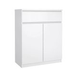 Credenza Julienne, Buffet da soggiorno, Madia da salotto, Dispensa da cucina, 80x40 h100 cm, Bianco