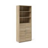 Credenza Karine, Buffet da soggiorno, Madia da salotto, Dispensa da cucina, 89x40 h222 cm, Quercia