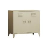 Credenza Lampone, Buffet da soggiorno, Madia da salotto, Dispensa da cucina, 80x40 h73 cm, Panna