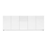 Credenza larga bianco lucida 225x38x79h cm 5 ante - Macaria