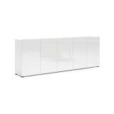 Credenza larga bianco lucida 225x38x79h cm 5 ante - Macaria