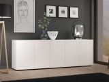 Credenza larga bianco lucida 225x38x79h cm 5 ante - Macaria