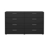 Credenza Laurelle, Buffet da soggiorno, Madia da salotto, Dispensa da cucina, 40x140 h82 cm, Nero