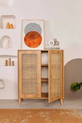 Credenza legno chiaro 90x40x110h cm 2 ante - Diodata