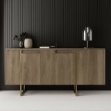 Credenza legno e oro 160x35x80h cm 4 ante - Arta