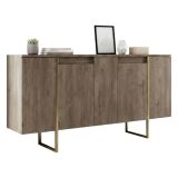 Credenza legno e oro 160x35x80h cm 4 ante - Arta