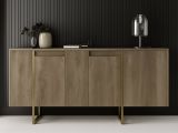 Credenza legno e oro 160x35x80h cm 4 ante - Arta
