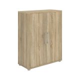 Credenza Leocadie, Buffet da soggiorno, Madia da salotto, Dispensa da cucina, 89x40 h113 cm, Quercia