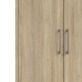 Credenza Leocadie, Buffet da soggiorno, Madia da salotto, Dispensa da cucina, 89x40 h113 cm, Quercia
