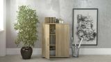 Credenza Leocadie, Buffet da soggiorno, Madia da salotto, Dispensa da cucina, 89x40 h113 cm, Quercia