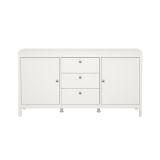 Credenza Lisiane, Buffet da soggiorno, Madia da salotto, Dispensa da cucina, 38x151 h80 cm, Bianco