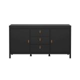 Credenza Lisiane, Buffet da soggiorno, Madia da salotto, Dispensa da cucina, 38x151 h80 cm, Nero