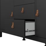 Credenza Lisiane, Buffet da soggiorno, Madia da salotto, Dispensa da cucina, 38x151 h80 cm, Nero