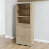 Credenza Loise, Buffet da soggiorno, Madia da salotto, Dispensa da cucina, 89x40 h222 cm, Quercia
