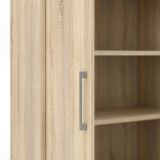 Credenza Louna, Buffet da soggiorno, Madia da salotto, Dispensa da cucina, 89x40 h186 cm, Quercia