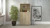 Credenza Louna, Buffet da soggiorno, Madia da salotto, Dispensa da cucina, 89x40 h186 cm, Quercia