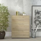 Credenza Lydie, Buffet da soggiorno, Madia da salotto, Dispensa da cucina, 89x40 h113 cm, Quercia