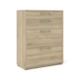 Credenza Lydie, Buffet da soggiorno, Madia da salotto, Dispensa da cucina, 89x40 h113 cm, Quercia