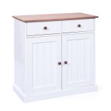 Credenza Magdeburg, Buffet da soggiorno, Madia da salotto, Dispensa da cucina, 90x45 h86 cm, Bianco