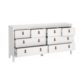 Credenza Marielle, Buffet da soggiorno, Madia da salotto, Dispensa da cucina, 38x160 h80 cm, Bianco