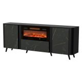 Credenza marmo e nera 190x40x68h cm 3 ante - Briano