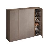 Credenza Marrone Bronzo 10 Ripiani 12 Vani 140x35x111h cm, 4 Ante - Nebbiuno