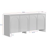 Credenza Marrone Bronzo 2 Ripiani 4 Ante 180x45x80h cm, 6 Vani - Nomesi