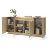 Credenza Marrone Chiaro Marrone 4 Ripiani Apertura Battente 103x40x83h cm, 4 Ante - Halefa