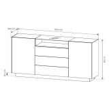 Credenza Marrone Chiaro Marrone 4 Ripiani Apertura Battente 203x40x83h cm, 4 Ante - Halefa