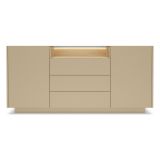 Credenza Marrone Chiaro Marrone Rovere 3 Cassetti 2 Ripiani 176x40x83h cm, Apertura Battente, Scorrevole - Haleli
