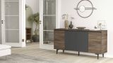 Credenza marrone e antracite 160x40x71h cm 4 ante - Arpalice