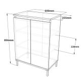Credenza marrone e antracite 60x35x85h cm 2 ante - Phailin