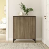 Credenza marrone e antracite 72x35x104h cm 4 ante - evariste