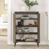 Credenza marrone e antracite 72x35x104h cm 4 ante - evariste